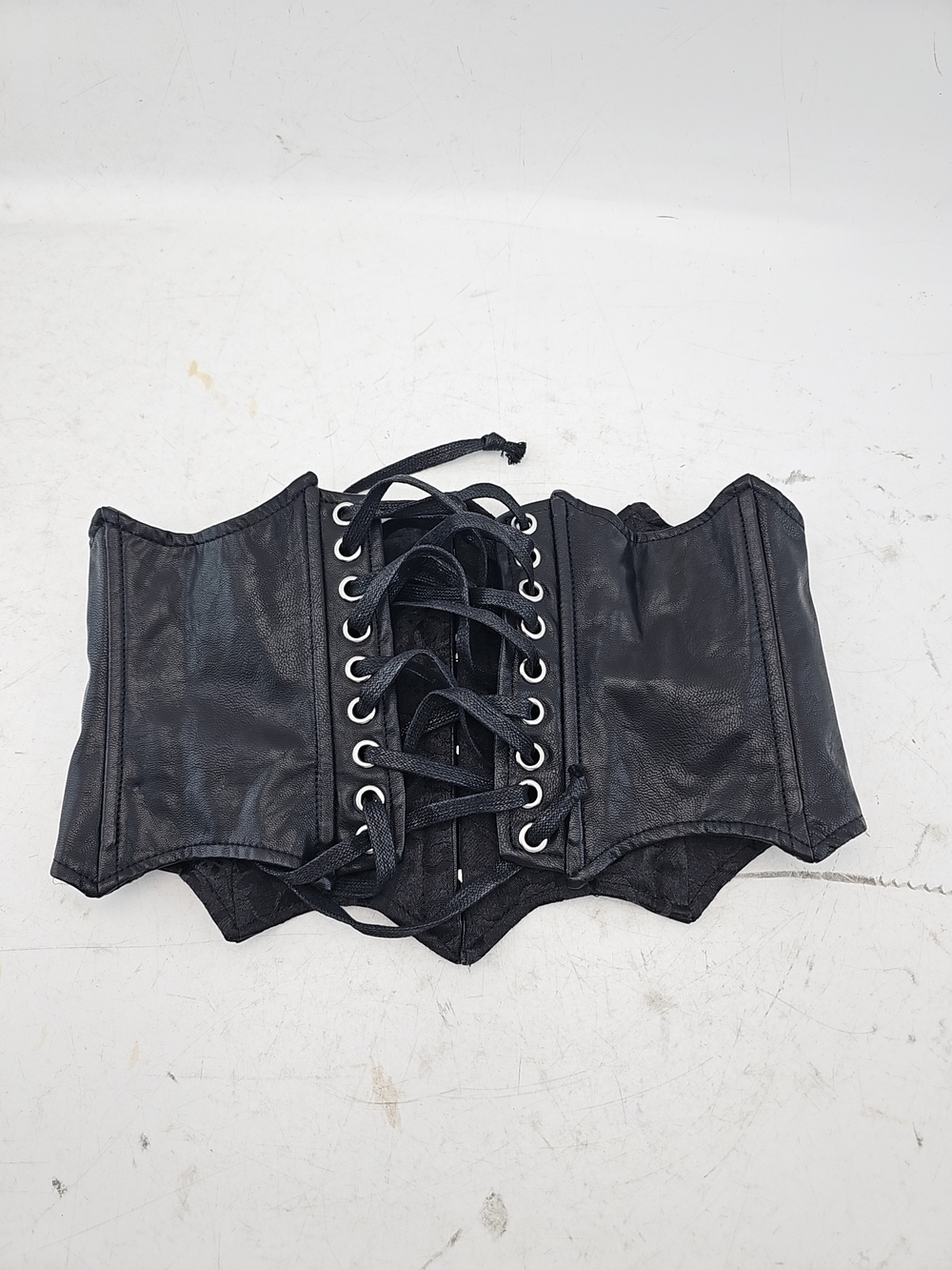 Widow Batwing Lace-Up Corset Belt